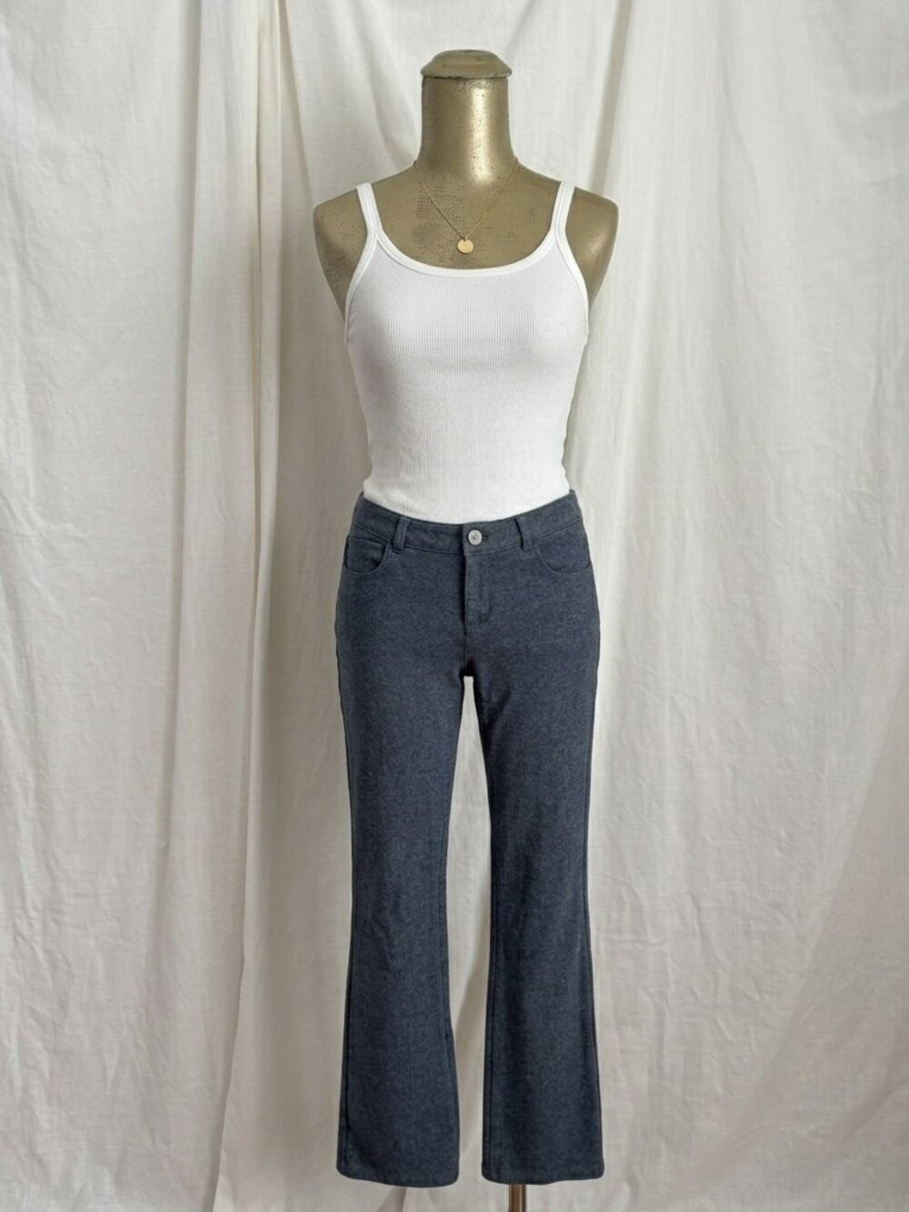 Y2K DKNY Dark Gray Bootcut Flare Knit Pants Midrise Size 2 XS Minimalist Capsule